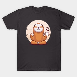 Coffee Yoga Sloth T-Shirt